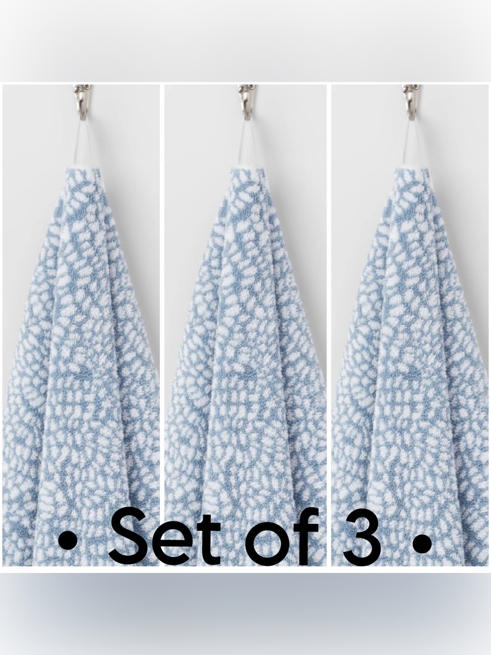 Threshold Performance Plus Oversized Bath Towel •Light Blue Geo• Set of 3